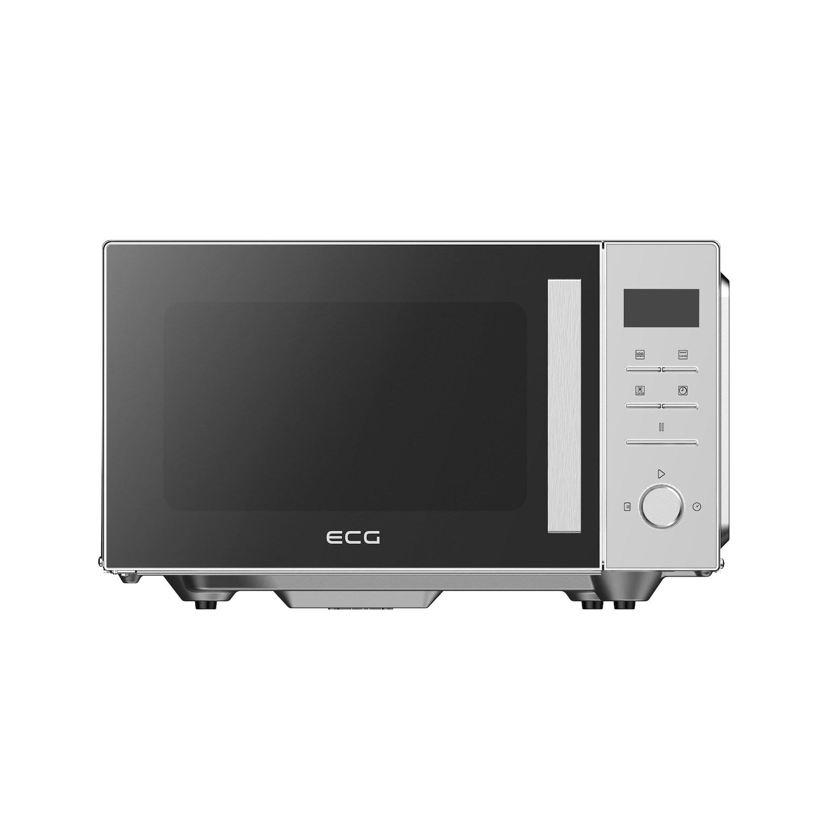 ECG MTD 2591 FGCX Flachbett Silber Mikrowelle mit Grillfunktion und Heißluftfunktion