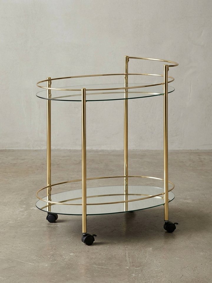 Servierwagen – Gold, 67x79 cm, Weißglas, auf Rollen Bild 4