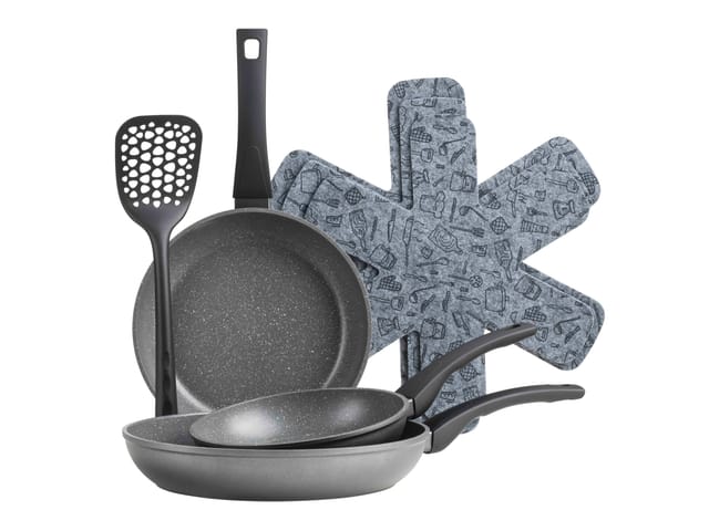 Mäser Pfannen Set, 7-tlg., Aluminium Leonis Schwarz