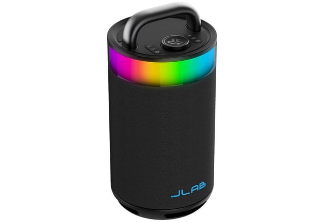 JLab Epic Speaker schwarz Bluetooth-Lautsprecher (100 Watt, RGB Beleuchtung, App, Multipairing, 360-Grad-Sound)