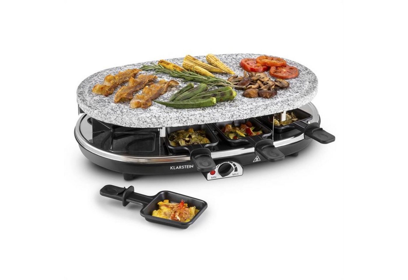 Steaklette Raclettegrill 1500 W Granit-Natursteinplatte 8 Personen