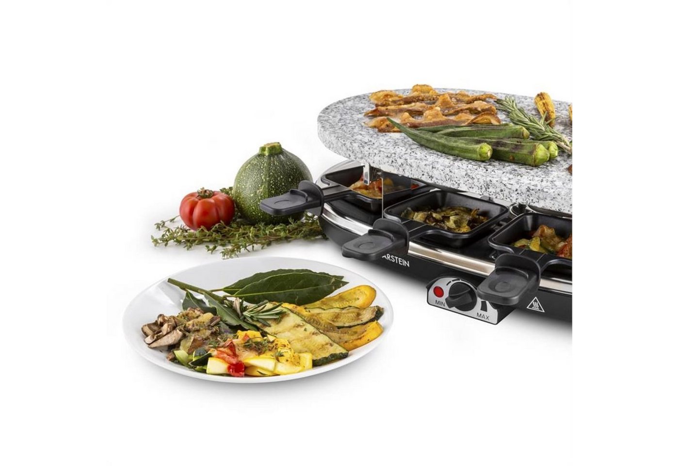 Steaklette Raclettegrill 1500 W Granit-Natursteinplatte 8 Personen Bild 5