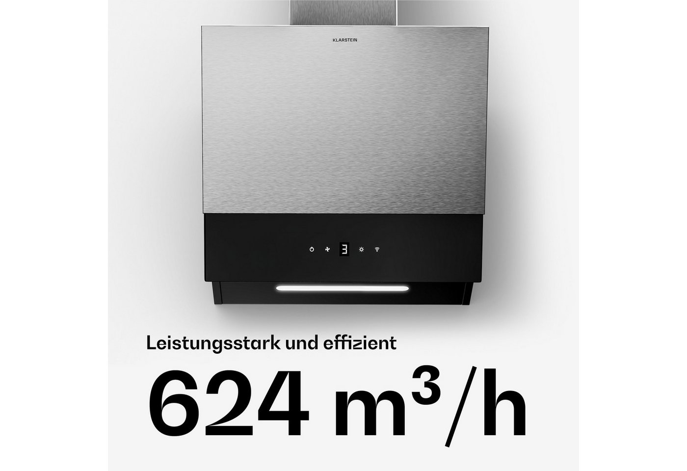 Verosteel Dunstabzugshaube Edel, minimalistisch, kraftvoll Energieklasse A 624 m³/h 45 cm Bild 3