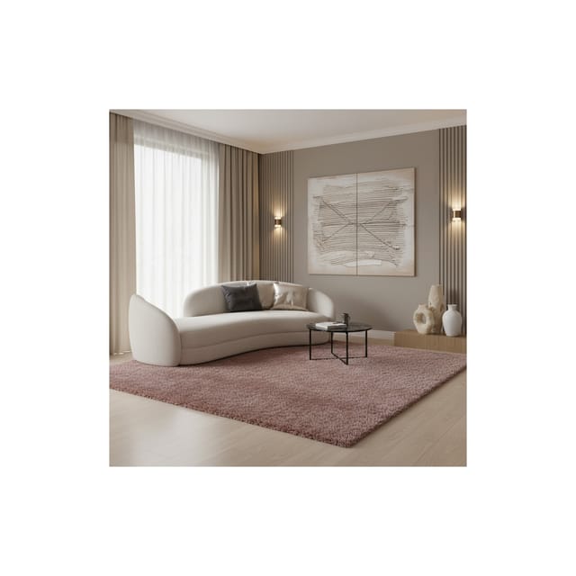 Hochflorteppich SALZACH, einfarbig, aus Polypropylen, Rosa, 120 x 170 cm