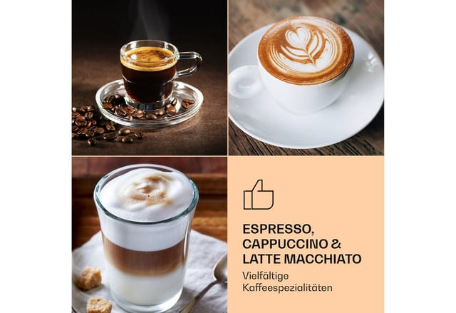 Gusto Classico Espressomaker 1350 Watt 20 Bar Druck 1,5 Liter Schwarz
