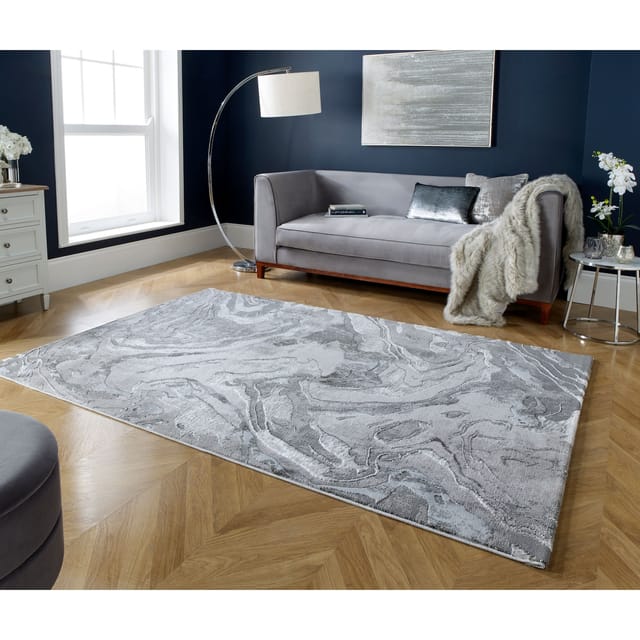 Teppich abstrakt Silber 80 x 150 cm - OUSE Kadima Design