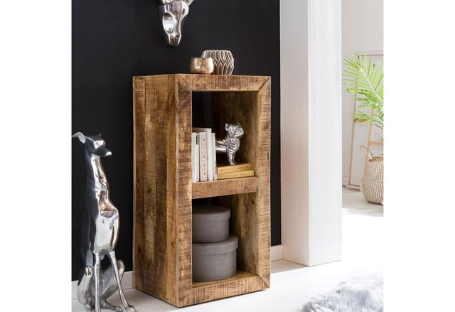 FineBuy Standregal 45 x 90 x 35 cm Bücherregal Mangoholz Beistelltisch Massiv