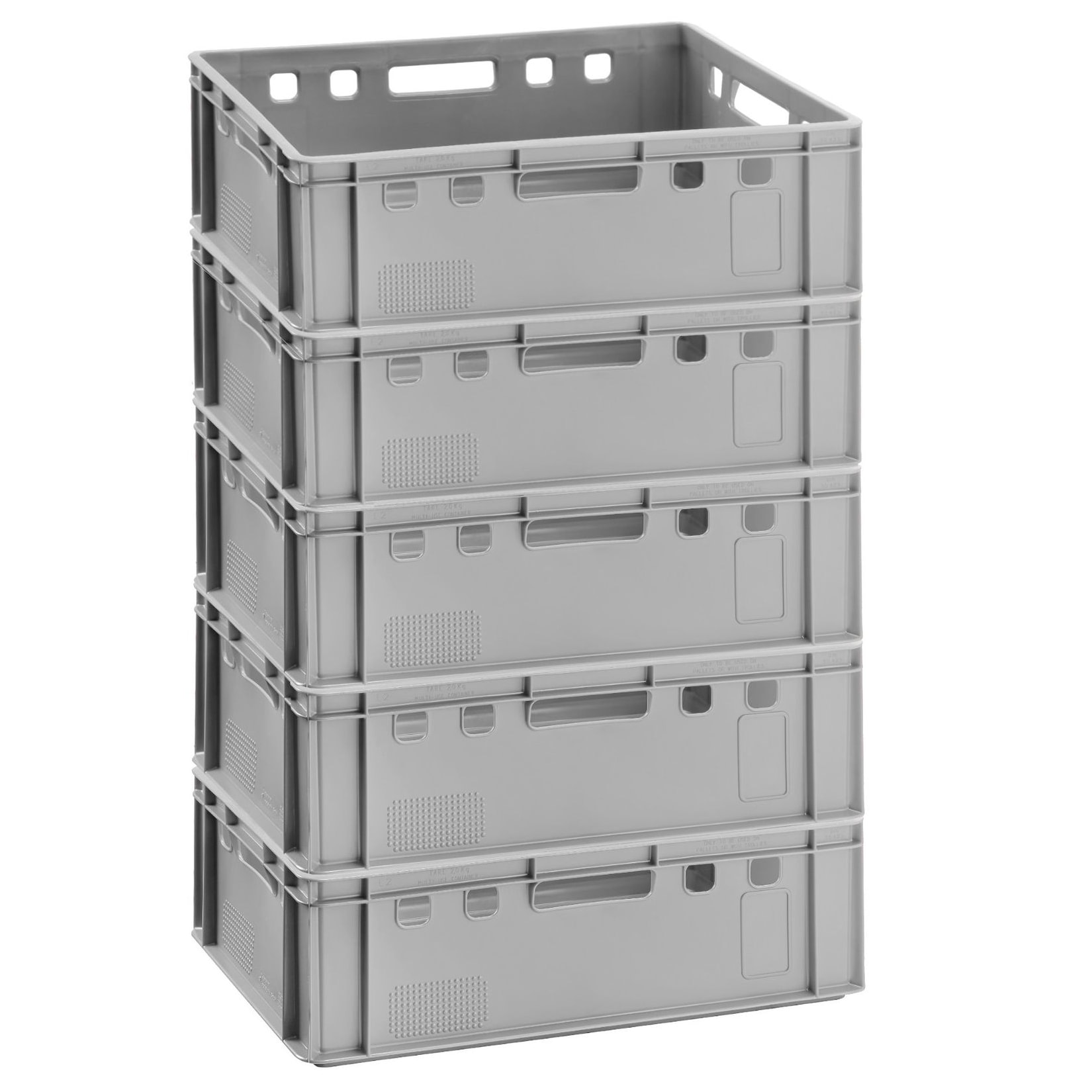 BURI 5x Fleischkiste E2 Metzgerkiste 60x40 Fleischerkiste Stapel- Eurokiste