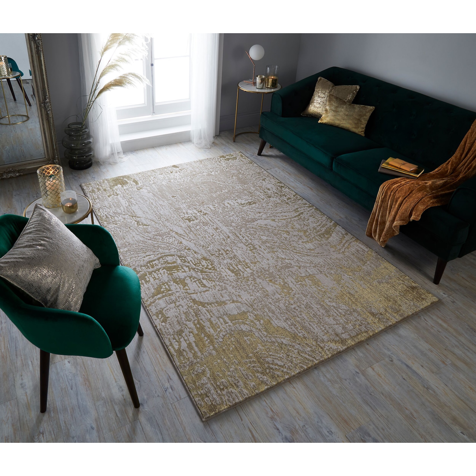 Teppich abstrakt Gold 120 x 170 cm - OUSE Kadima Design