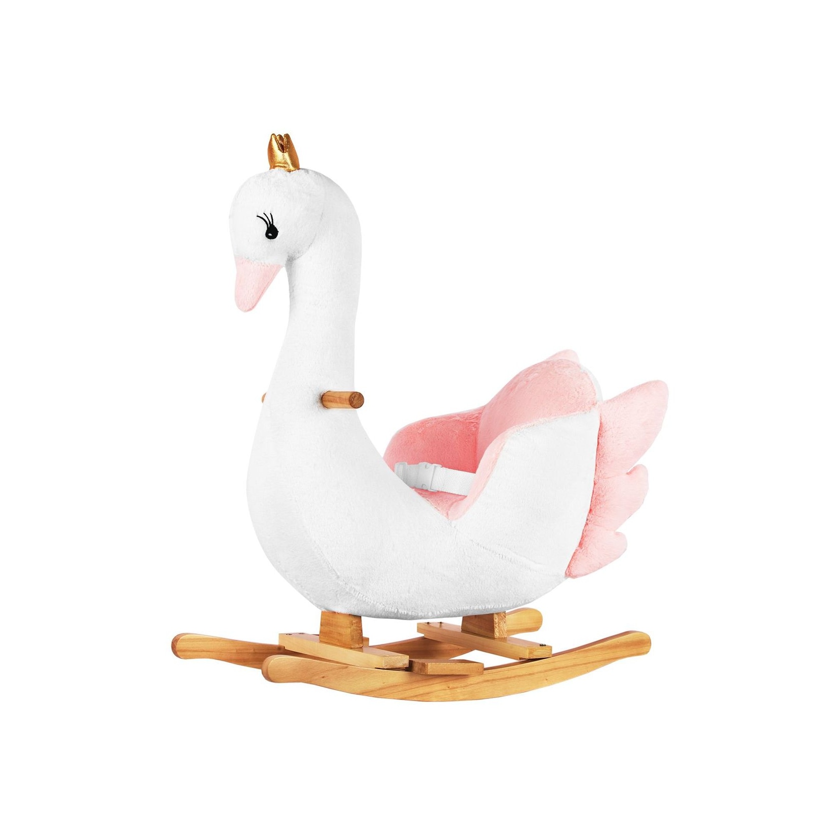 Kikka boo Schaukeltier Schwan mit Sitz, Holzgriffe, Holzsockel, ab 12 Monate weiß