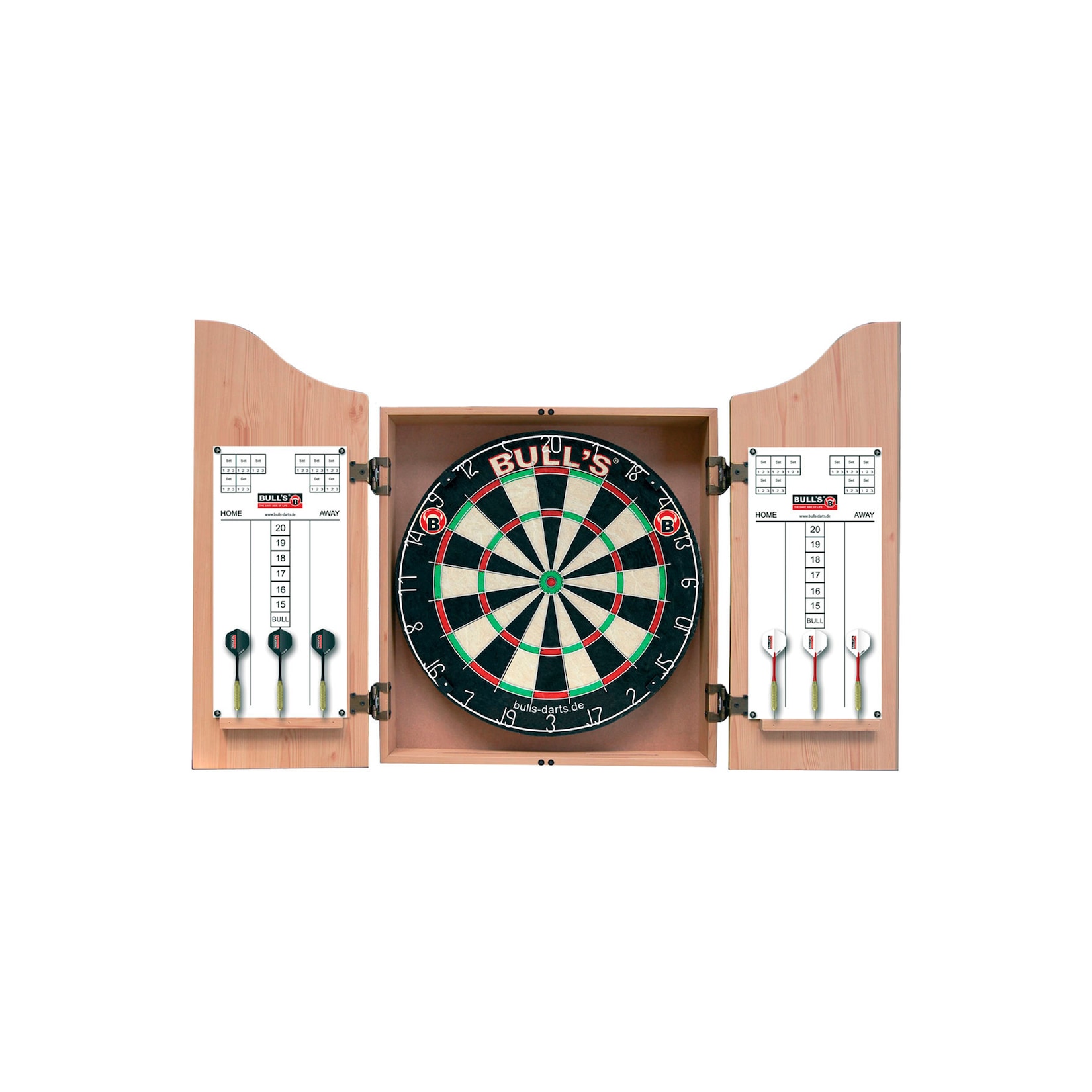 Bull's Unisex Dart-Wandschutz Classic Dartstation Boardschutz Set inkl. Schreibtafel Wischer 1er Pack