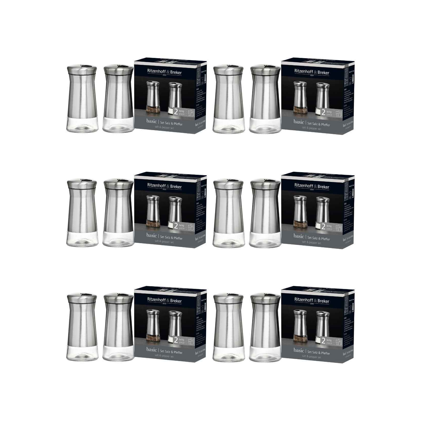 Ritzenhoff & Breker Salz- & Pfefferstreuer Basic 120 ml 12er Set