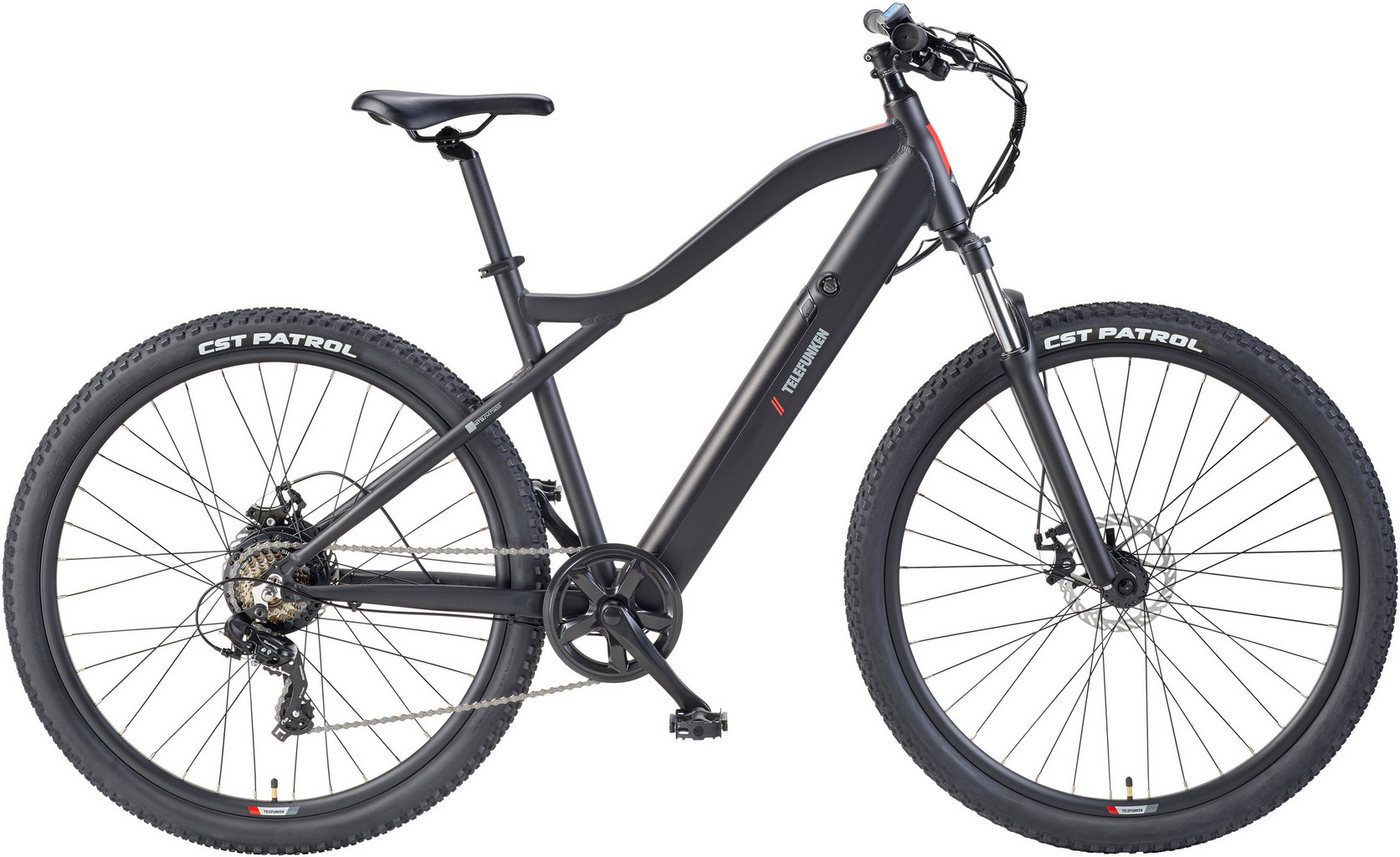 TELEFUNKEN MT922 E-MTB Mountainbike, 7-Gang Kettenschaltung, Heckmotor, 489,6 Wh Akku, 29" schwarz