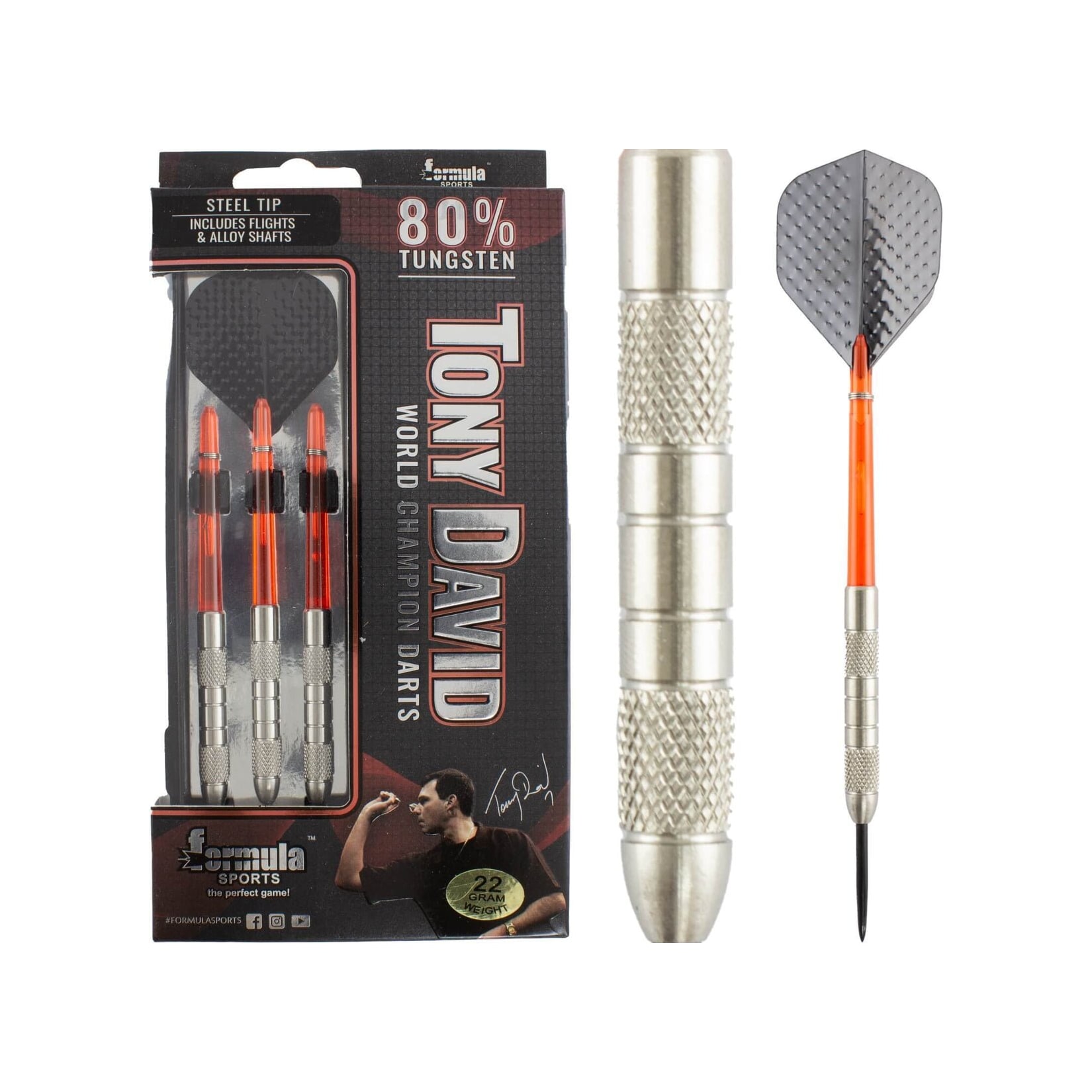 Formula Sports Tony David 80% Wolfram Dartset 20g Steeldarts