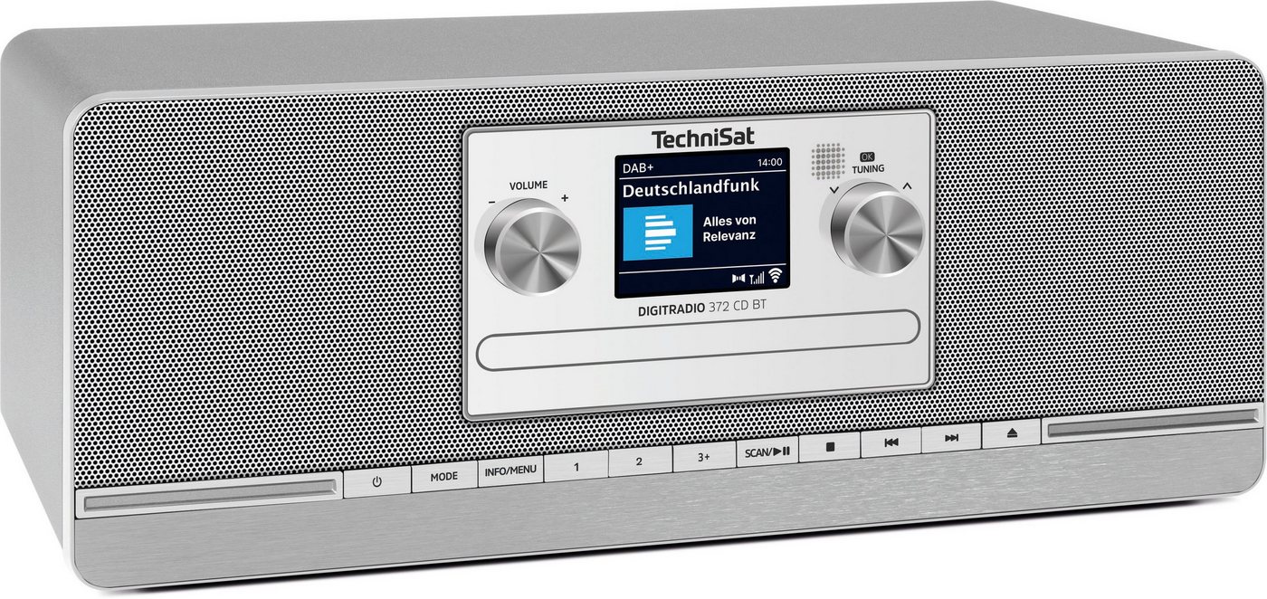 TechniSat DIGITRADIO 372 CD BT - 10 W DAB+ Digitalradio, UKW, CD, Bluetooth, Fernbedienung silber
