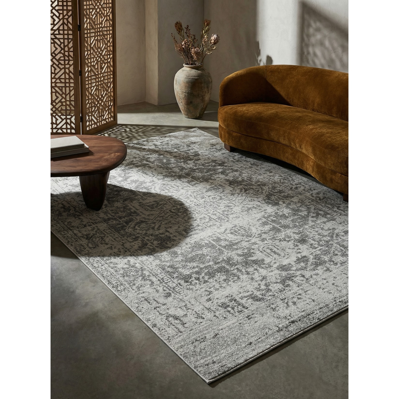 Teppich LODI-Lambro, im Vintage-Stil, Silbergrau, 120 x 170 cm