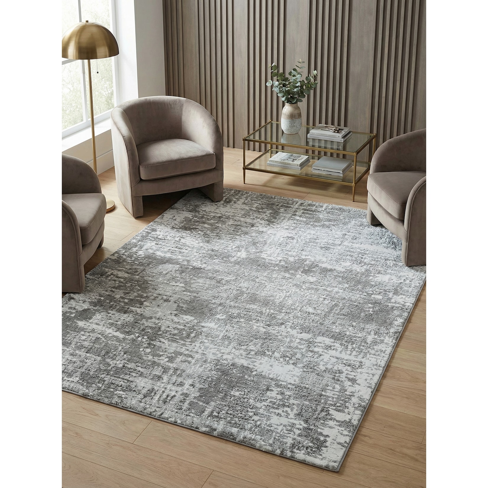 Teppich PARMA-Sorbolo, abstrakt, Silbergrau, 120 x 170 cm