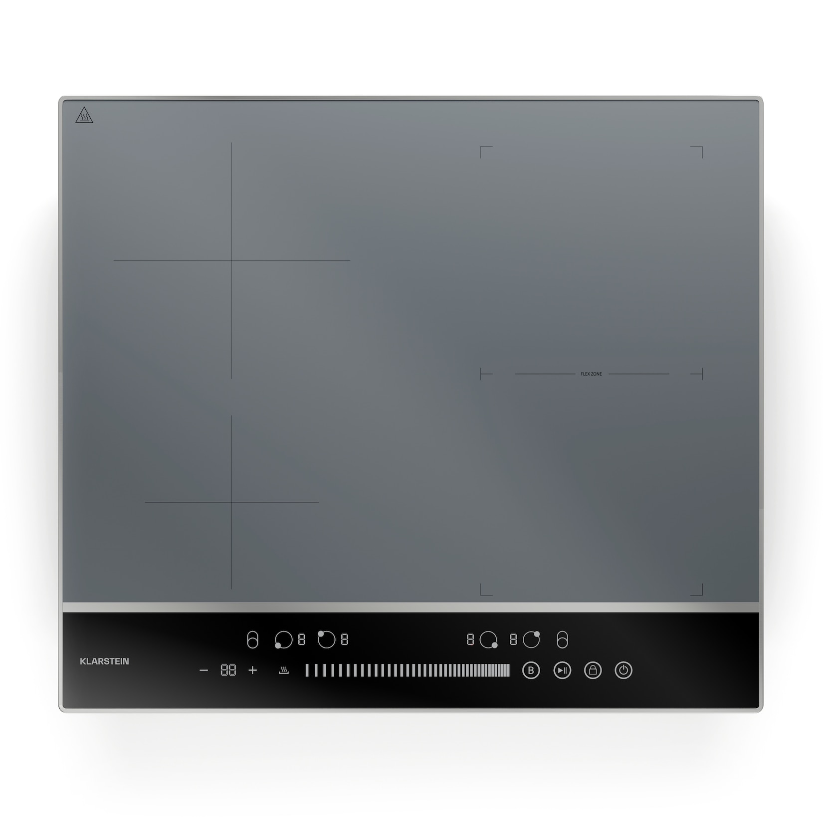 DualTone Hybrid Induktionskochfeld Flex Zone LED Display Slider Control 7200 W Silber
