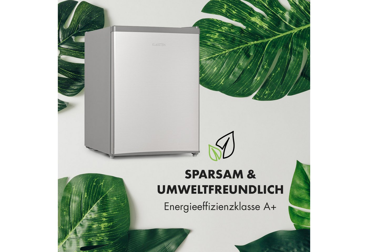 Cool Kid Mini-Kühlschrank mit 4-L-Gefrierfach 66 Liter 41dB Silbergrau Bild 5