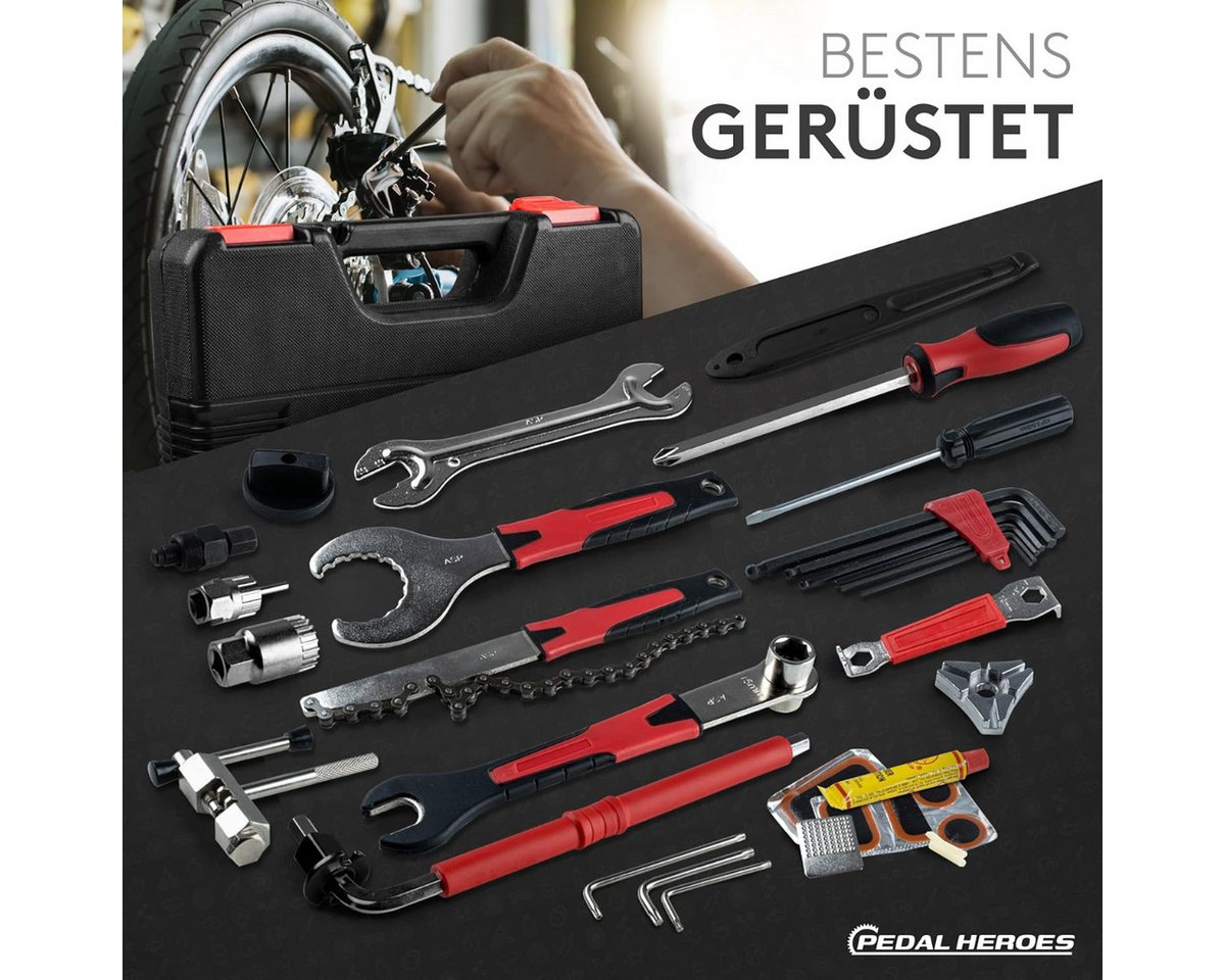 Fahrrad Werkzeug Set 29 Teile mit Koffer, Rahmentasche und Poliertuch Bild 3