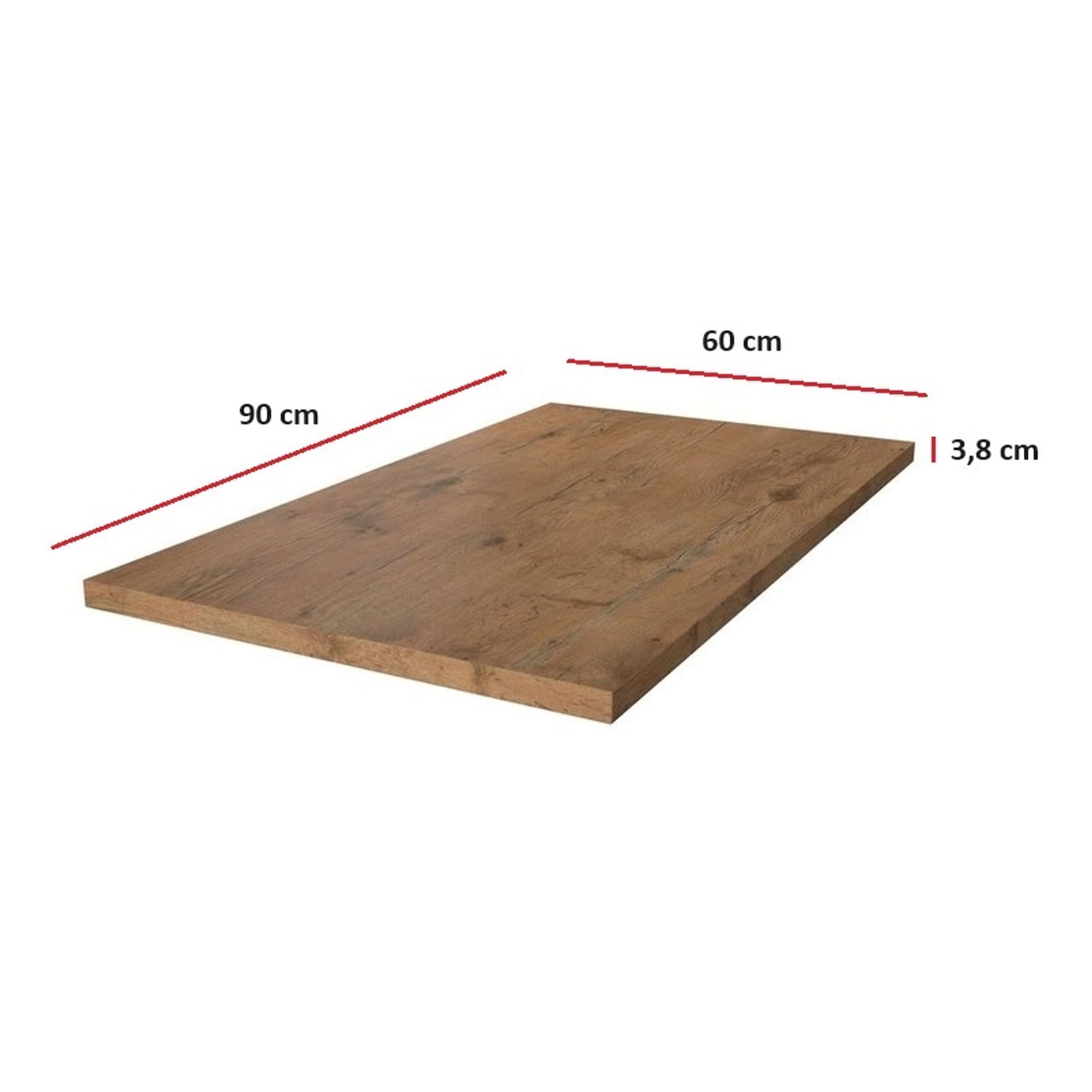 Arbeitsplatte 90 cm 38 mm Küchenzeile Küchenblock Eiche Lancelot Küche Vigo