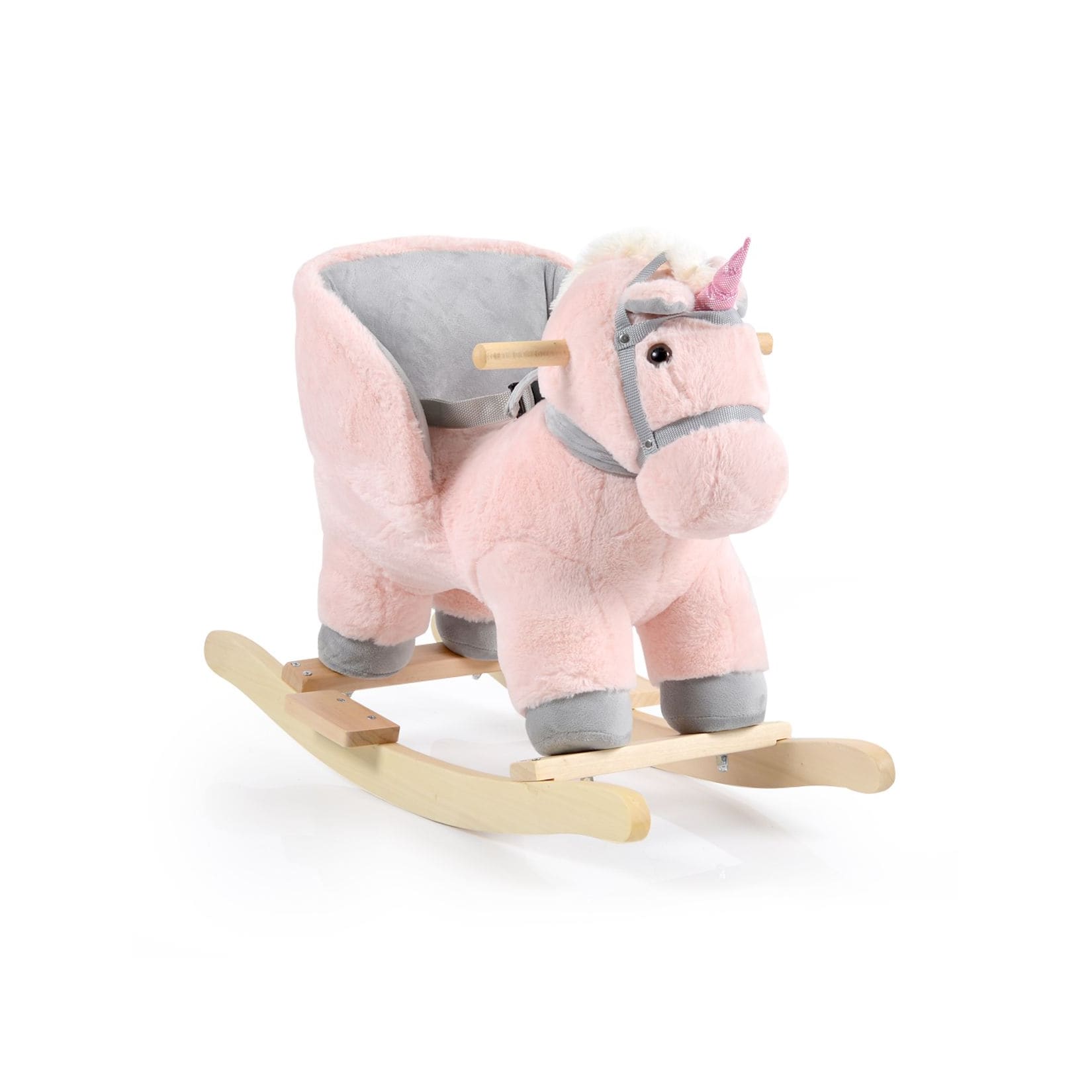 Moni Plüsch Schaukeltier Cookie WJ-6187, Schaukelpferd, Musikfunktion, bis 30 kg rosa