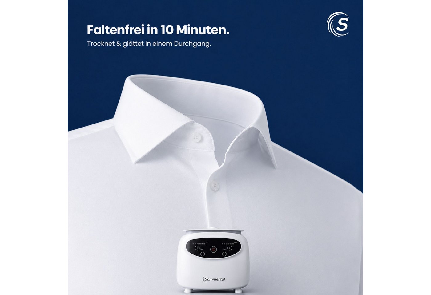 Sommertal Bügelpuppe Gentleman – Hemdenbügler & Bügelmaschine für Hemden, Blusen, T-Shirts, Hosen – Bügelautomat mit 2-in-1 Bügeln & Trocknen Funktionen – effiziente Bügelhilfe Bild 3