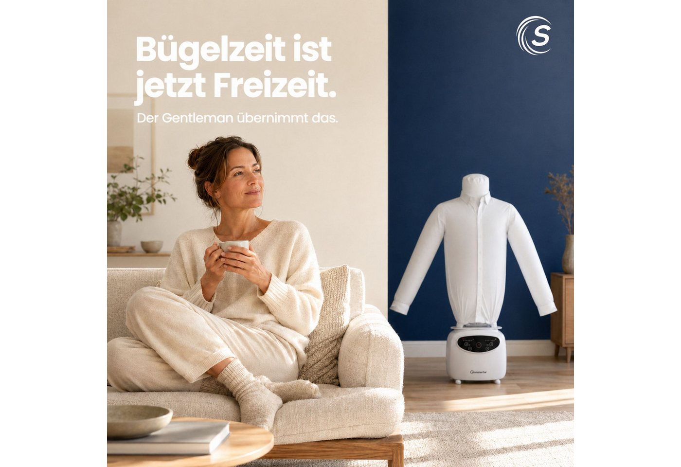 Sommertal Bügelpuppe Gentleman – Hemdenbügler & Bügelmaschine für Hemden, Blusen, T-Shirts, Hosen – Bügelautomat mit 2-in-1 Bügeln & Trocknen Funktionen – effiziente Bügelhilfe Bild 4