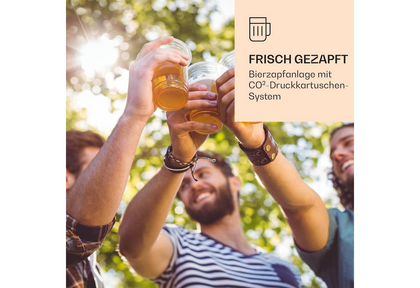 Skal Bierzapfanlage Bierkühler 5l Fässer CO2 Edelstahl Edelstahl gebürstet Bild 2