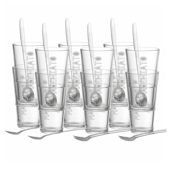 Ritzenhoff & Breker Latte Macchiato Gläser + Löffel Lena 350 ml 12er Set