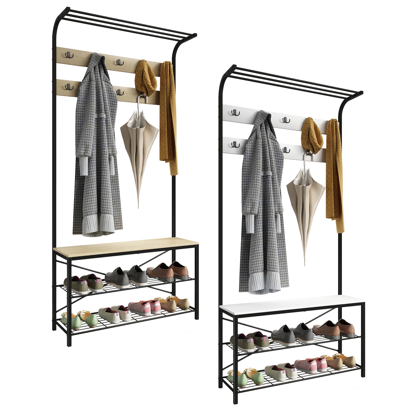 VCM Schuhregal Maße ca. H. 190 x B. 90 x T. 30 cm Kleiderständer im Industrie Style Design Garderobe - Taliro