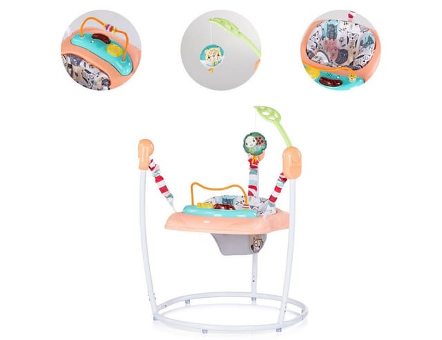 Chipolino Hopser Jumpy Car Musik Licht Hängespielzeug Musikpanel verstellbar rosa