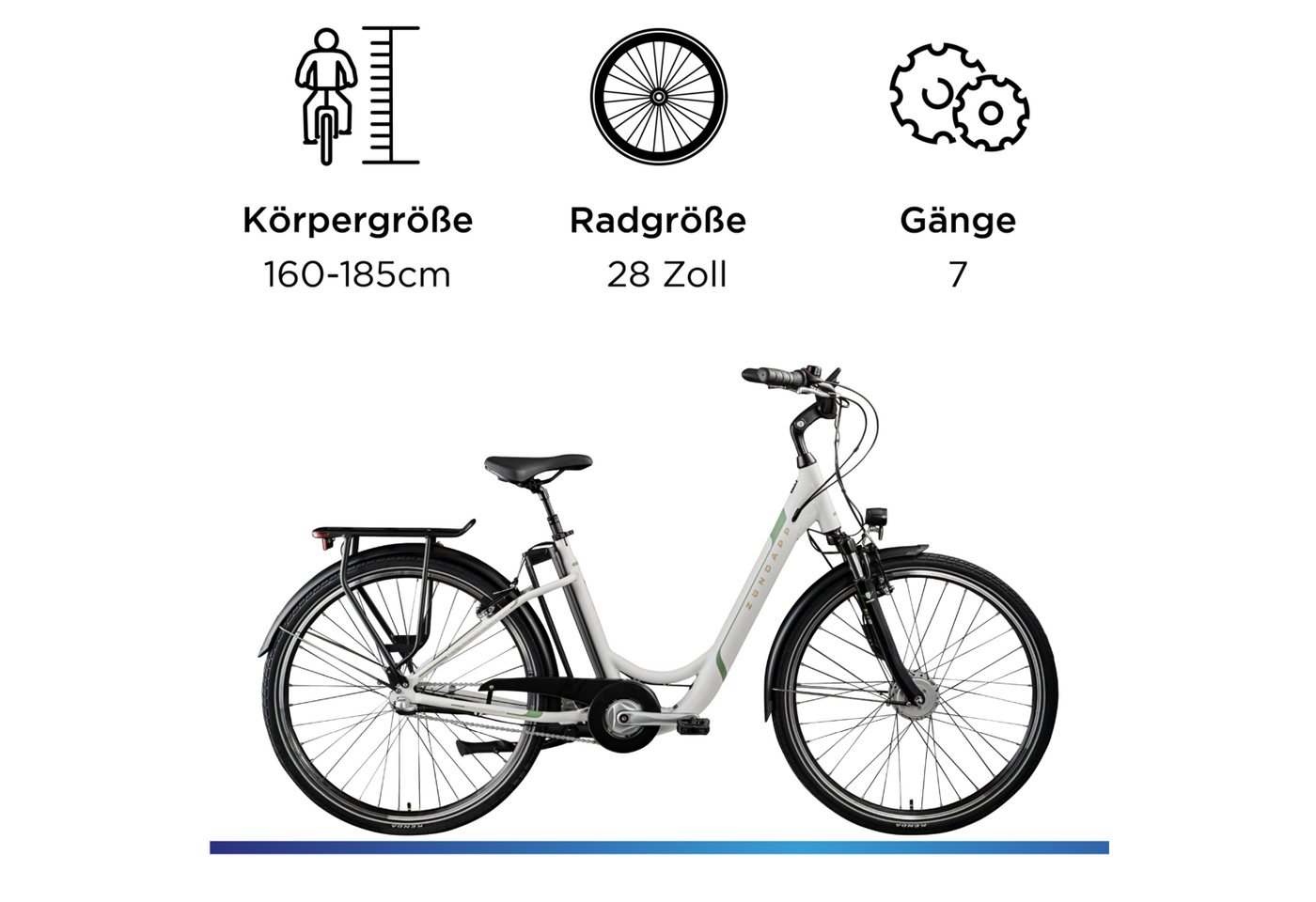 Zündapp Z510 E Bike Damenfahrrad ab 155 cm Rücktritt Pedelec 28 Zoll Fahrrad mit tiefem Einstieg Hollandrad mit 3 Gang Nabenschaltung StVZO Bild 4