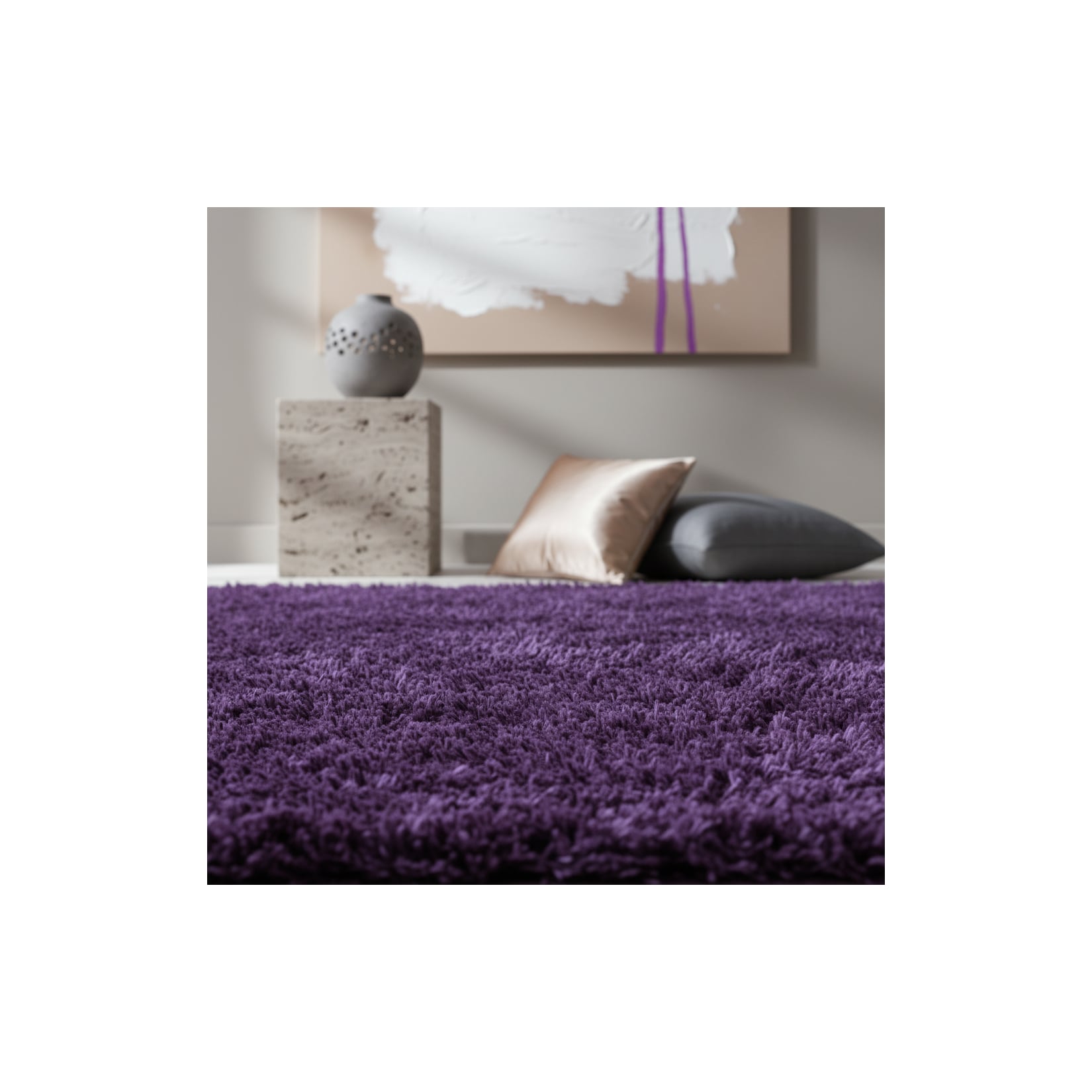 Hochflorteppich SALZACH, einfarbig, aus Polypropylen, Violett, 280 x 370 cm