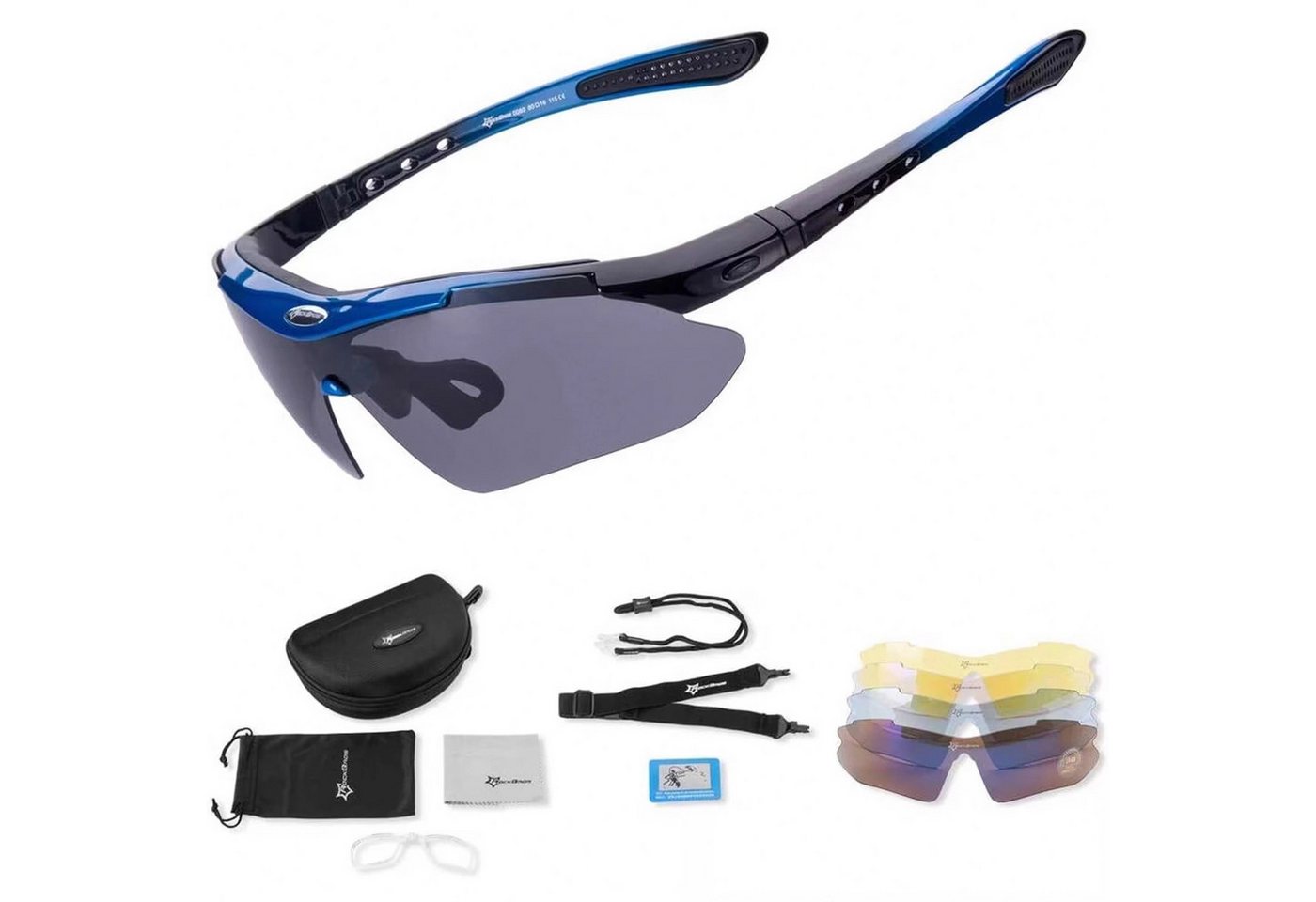 Rockbros 10007 Polarized Cycling Glasses - Black and Blue Bild 2