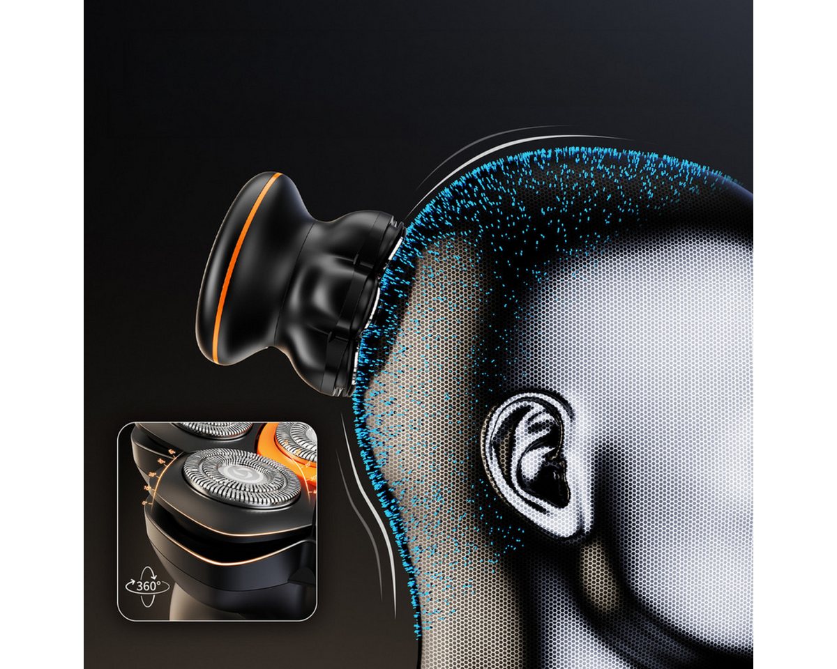 MAXGROOM Rasierapparate JK-1688 Electric Shaver for Head and Beard - Black Bild 2