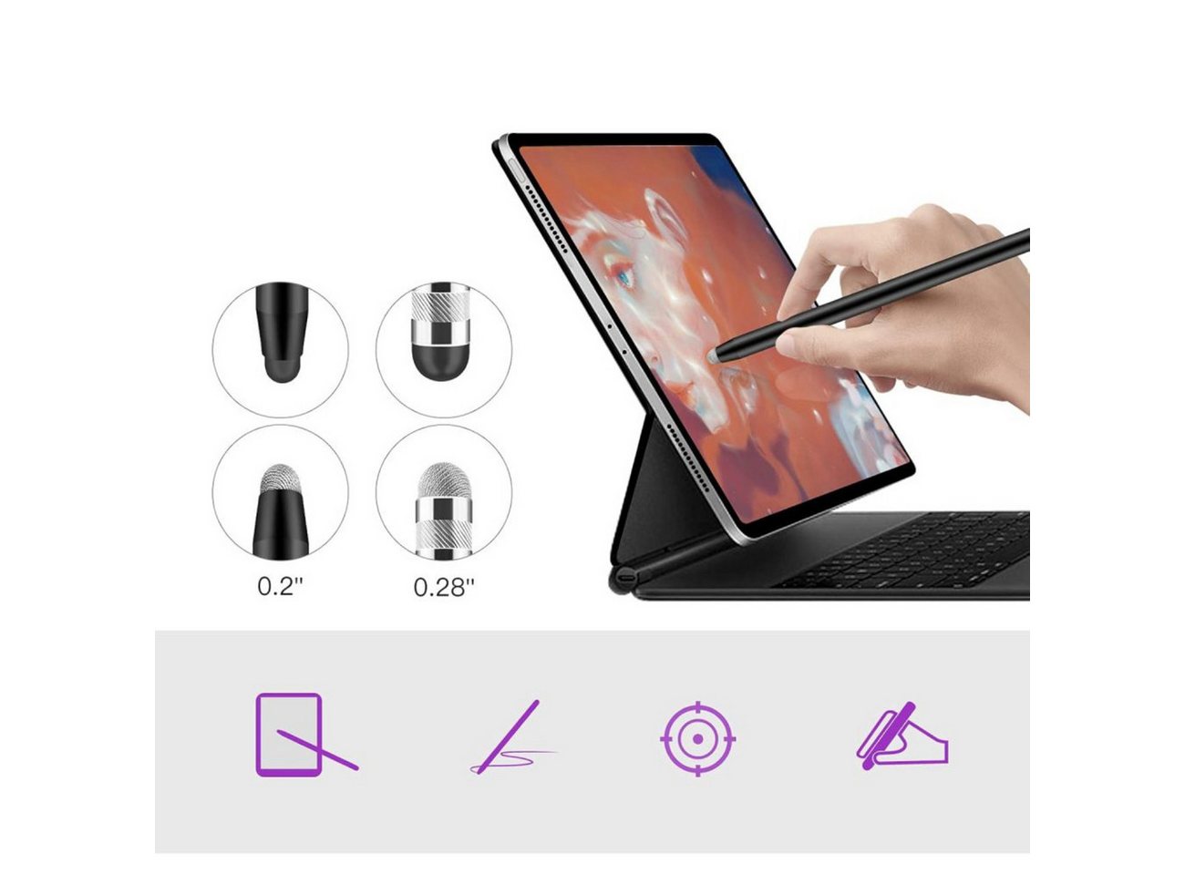 Tech-Protect USP100 4-TIP Touch Stylus - Black