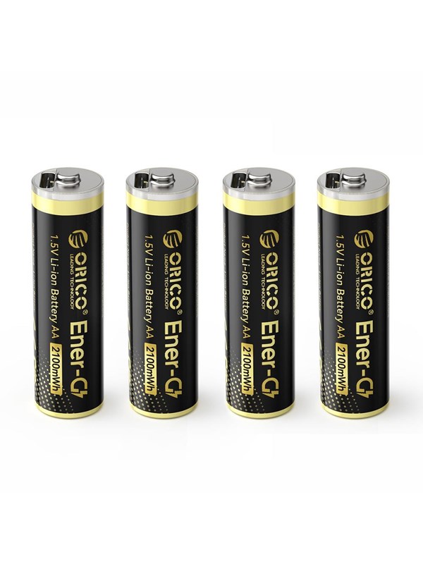 ORICO Ener-G EG5C Lithium Battery 1.5V 2100mWh AA USB-C Rechargeable Battery with Charging Cable 4 pcs