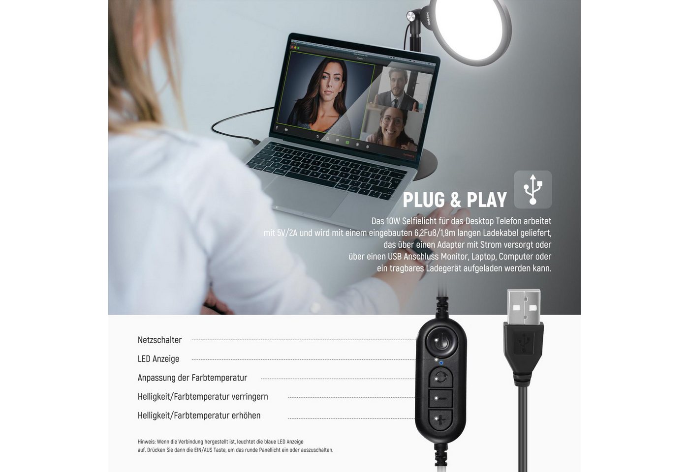 Neewer R06 18cm Rundes LED-Telefon-Selfie-Kit Bild 3