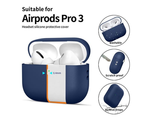 Tech-Protect Silicone Case for AirPods Pro 3 - Navy Blue