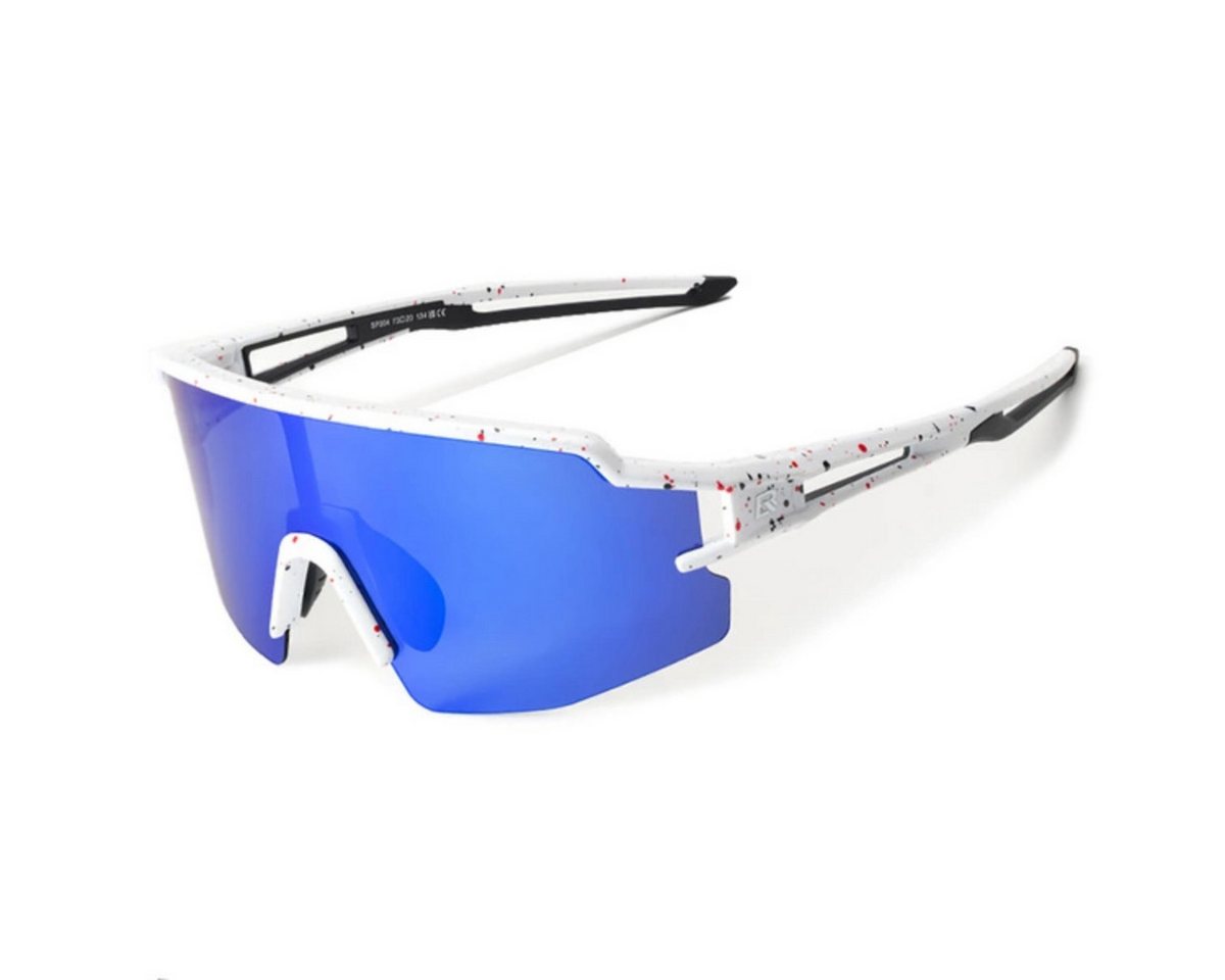 Rockbros Polarized Cycling Glasses with UV Protection and Corrective Insert Blue Lenses - White