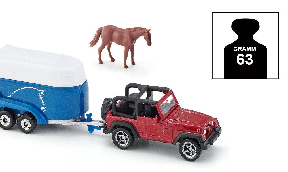 SIKU Siku Jeep mit Pferdeanhänger Bild 4