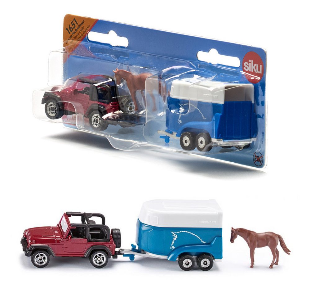 SIKU Siku Jeep mit Pferdeanhänger Bild 5