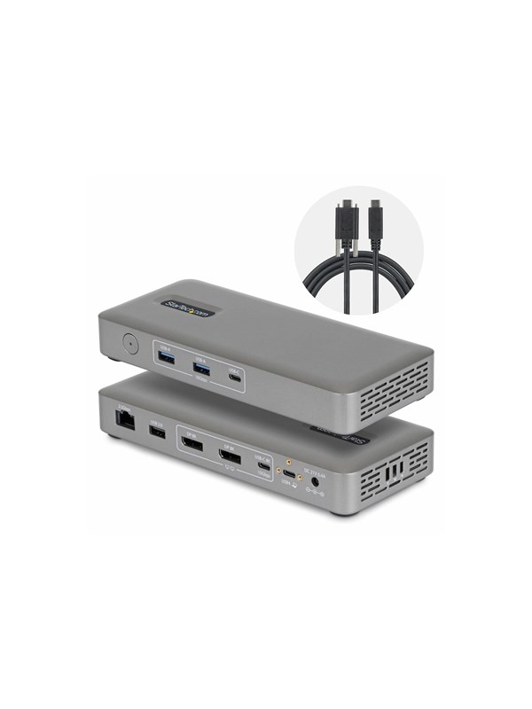 StarTech.com USB4 Docking Station Driverless Dual 4K 144Hz for Mac and Windows Universal USB-C Dock with DisplayPort 100W PD and 2.5GbE