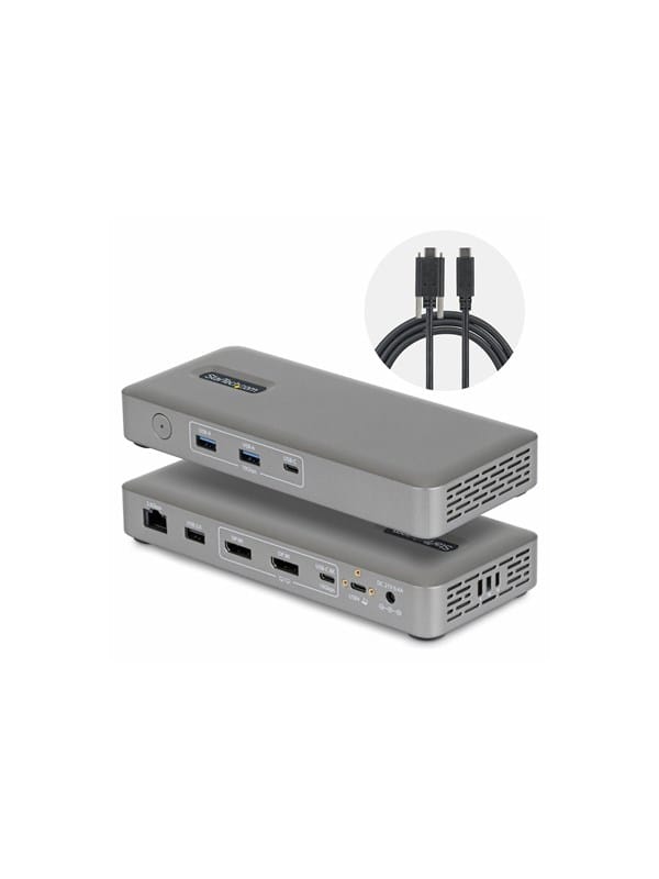StarTech.com USB4 Docking Station Driverless Dual 4K 144Hz for Mac and Windows Universal USB-C Dock with DisplayPort 100W PD and 2.5GbE