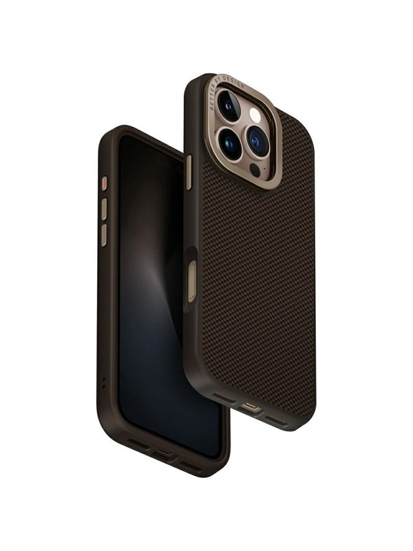 UNIQ Keva Max Magclick Charging Camera Stand Case for iPhone 16 Pro - Brown