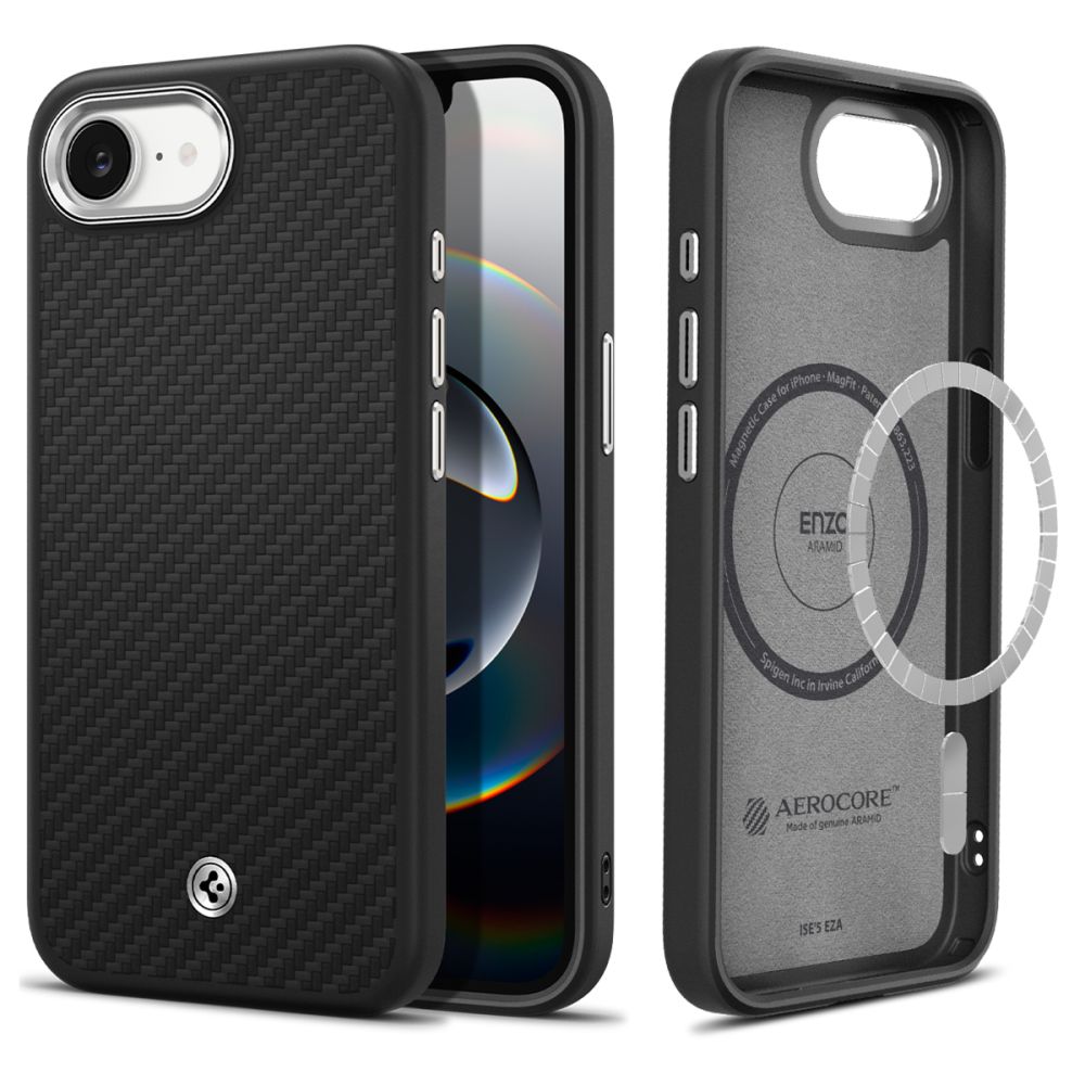 Spigen Enzo Aramid MagSafe - matte black - iPhone 17e/16e