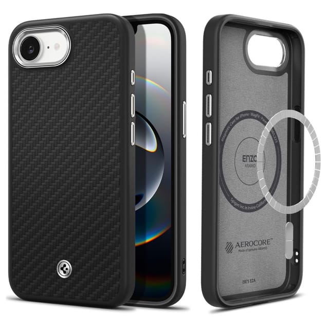 Spigen Enzo Aramid MagSafe - matte black - iPhone 17e/16e