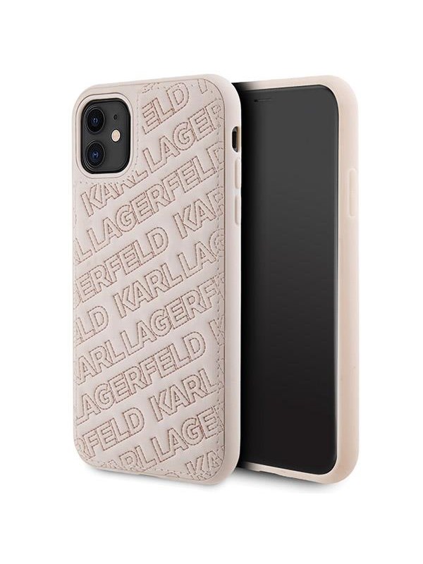 Karl Lagerfeld Quilted K Pattern case for iPhone 11 / Xr - pink