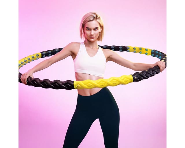 Wozinsky WHH-110 Hula-Hoop-Massagegerät mit Noppen - Schwarz und Gelb